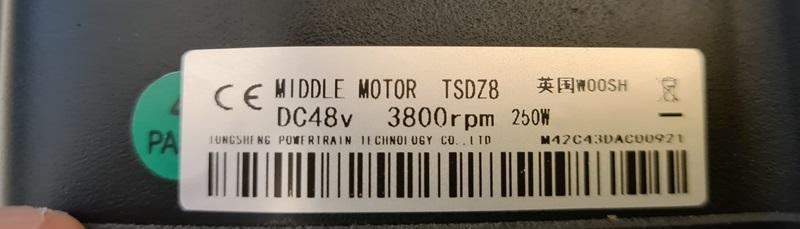 TSDZ8 label
